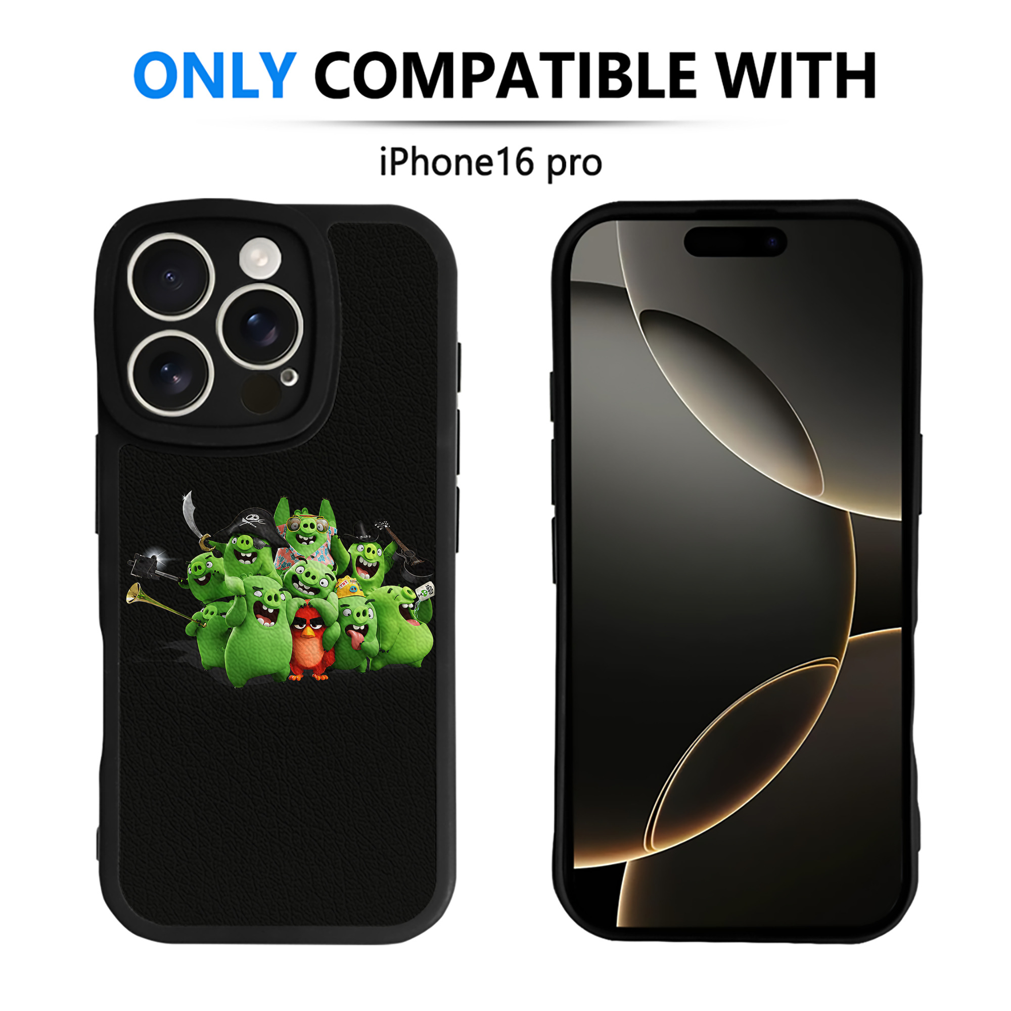 （画像用） Angry Birds アングリーバード 【iPhone 16シリーズ対応】シリコンスマホケース（レザー調） 材質：シリコン